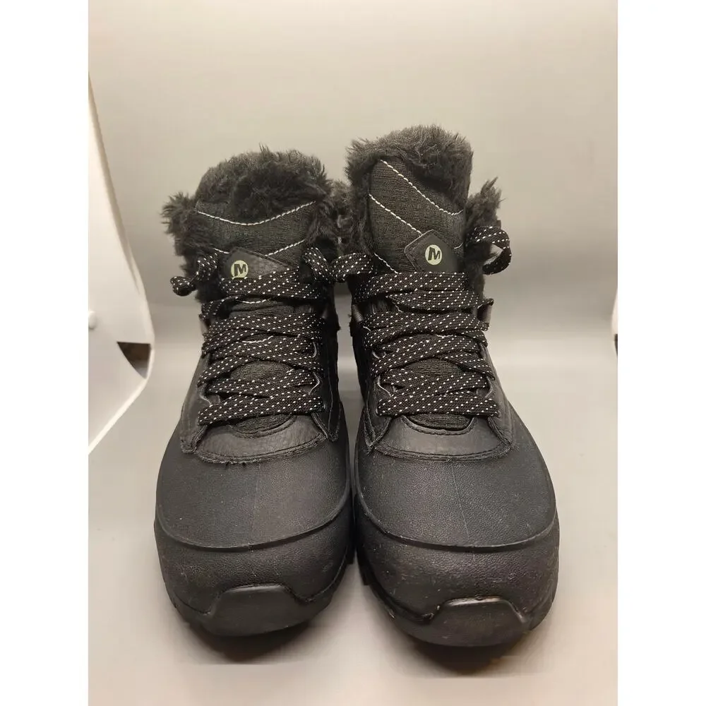 Merrell Aurora 6 Ice+ Waterproof J37216 Snow Boots Arctic Grip Women's 7 Black